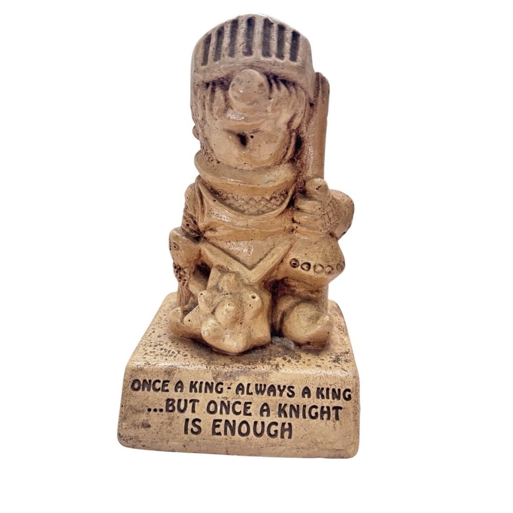 Vintage Once A King Once a Knight is Enough Comical Figurine Paula Statue 1968